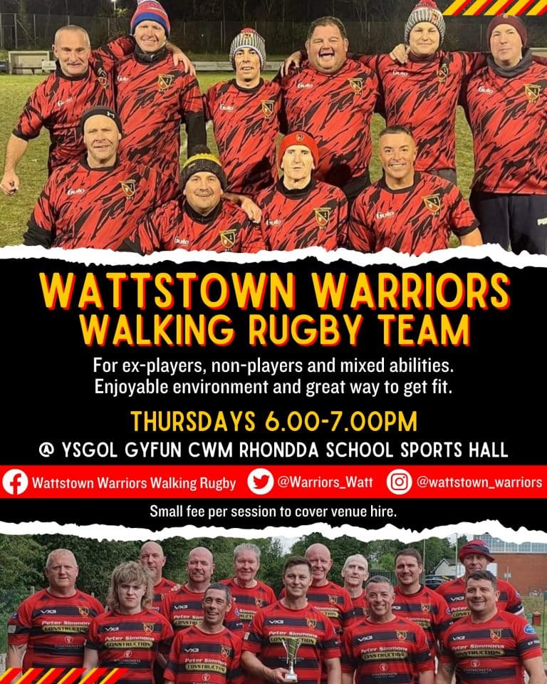 Wattstown Warriors Walking Rugby Team Thursdays 6 7pm Ysgol Gyfun Cwm Rhondda School Sports Hall 768x960