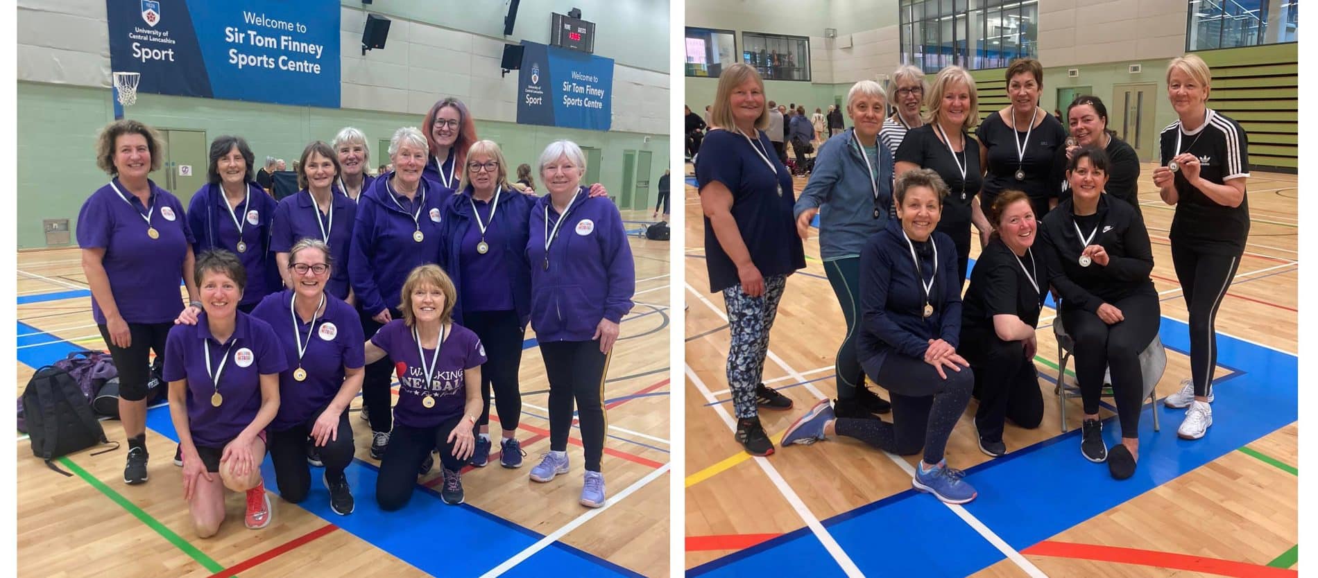 Lancashire Festival of Netball – Walking Netball Tournament
We had an amazing total of 178 women and men take to the court, 23 of which were completely new to netball
We had a whopping 9 teams from across the region in our walking netball tournament. Great competition and sportsmanship across the board from new and original teams.
WINNERS: Mellor Walking Netball
RUNNERS UP: Haltburn Walking Netball