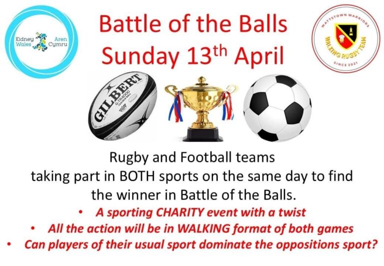 Battle of the Balls Walking Rugby vs Walking Football for Kidney Wales 768x532