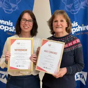 A Walking Tennis Group organised by local charity, Age UK Shropshire Telford & Wrekin, are celebrating after winning the prestigious Lawn Tennis Association (LTA) Local Opened Up Award. The award recognises their outstanding work in making tennis welcoming, accessible and inclusive for older people across the county.